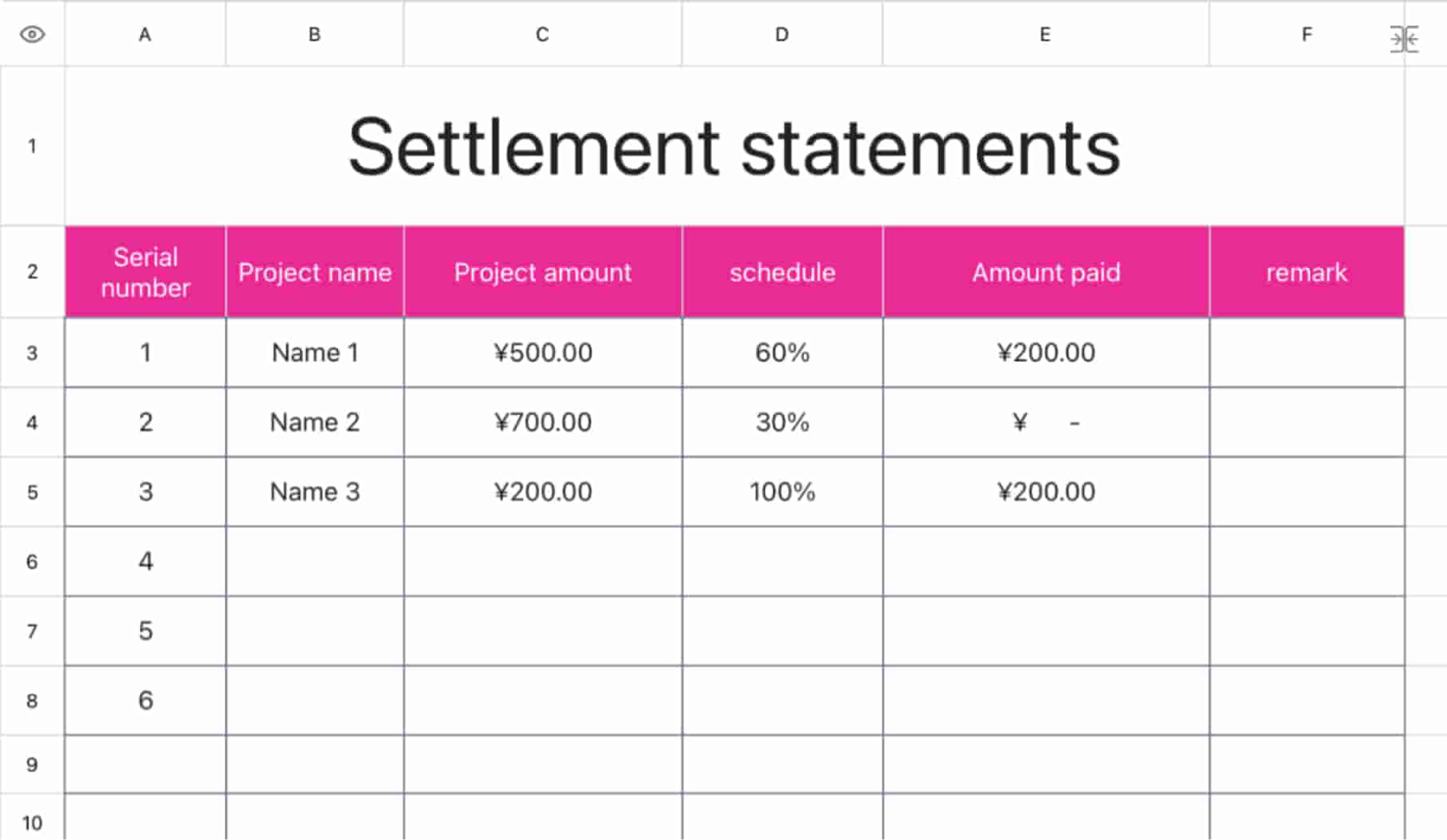 Settlement statements